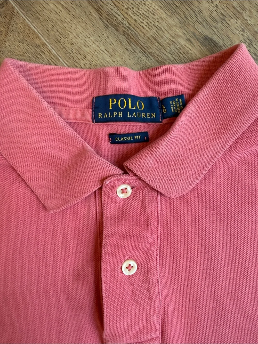 Ralph Lauren Men’s Salmon Polo Shirt Classic Fit Size L